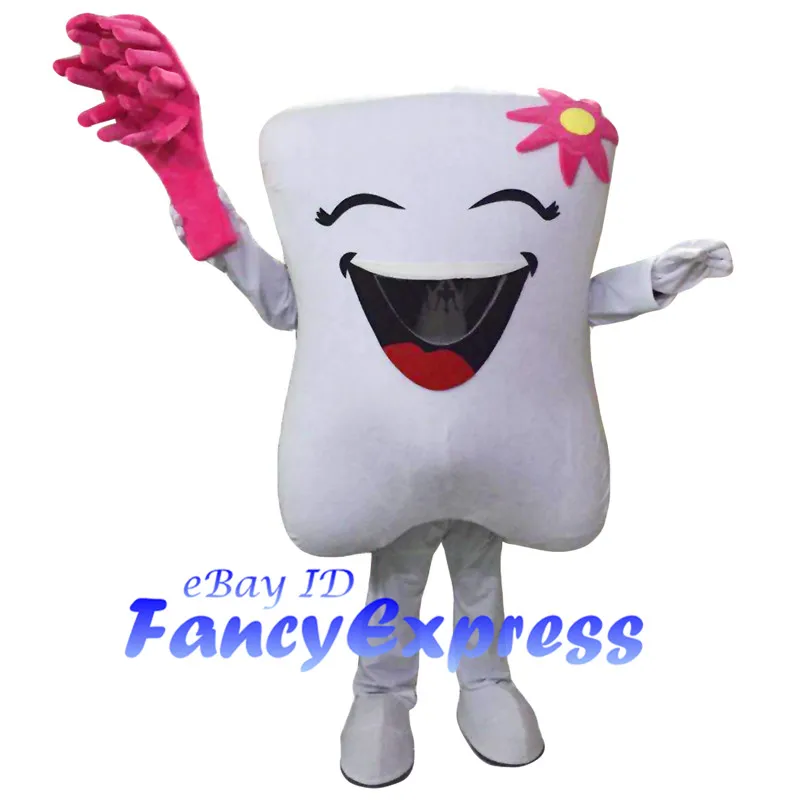 Healthy Tooth Mascot Costume Birthday Party Fancy Cosplay Dress Halloween Party Outfit Adult