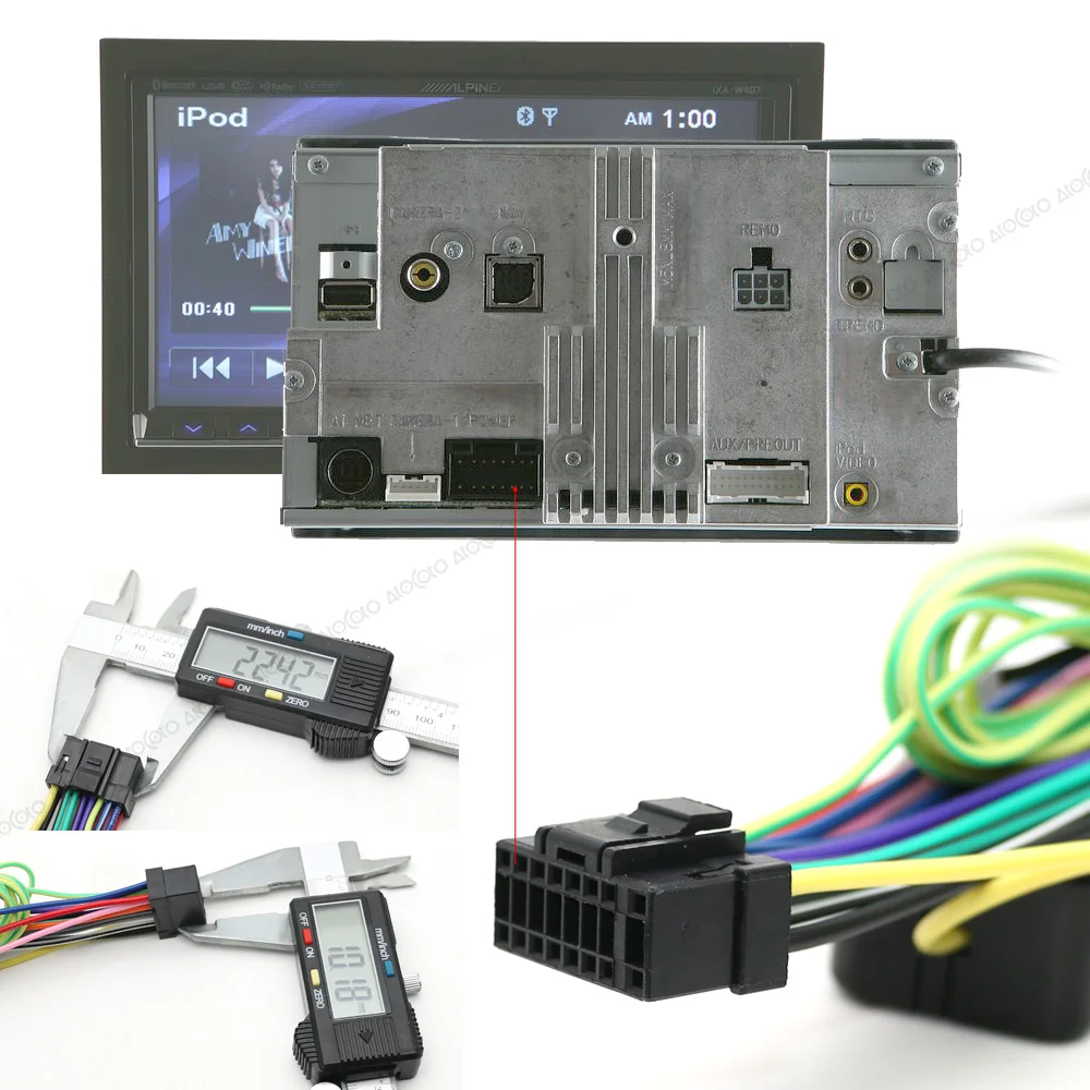 Автомобильный 16 контактный разъем жгута питания разъем провода адаптер кабель для Alpine IXA IVA INA CD радио аудио стерео