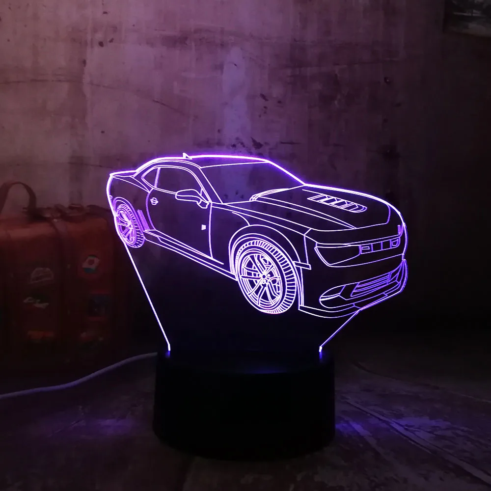 

Modern 3D Car LED Night Light RGB 7 Colors Change USB Touch Bedroom Table Lamp Home Party Decor Boy Kids Gift for Children's Day