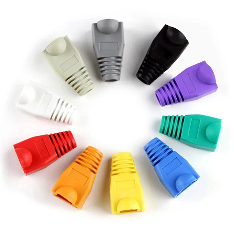 20pcs/lot Network Jack Plug Of RJ45 Connectors Boots Caps Cat5 Cat6