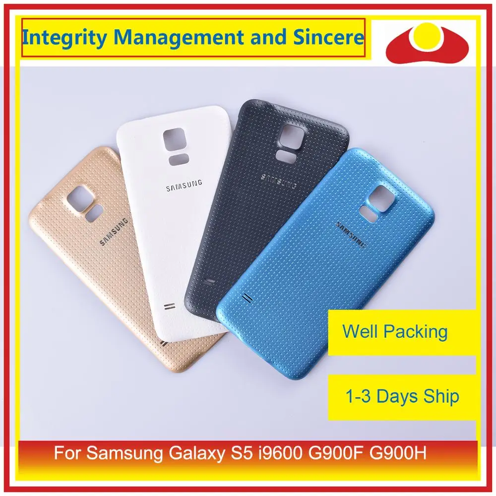 10 шт./лот для Samsung Galaxy S5 i9600 G900F G900H SM-G900F G900 Корпус батарейный отсек задняя крышка