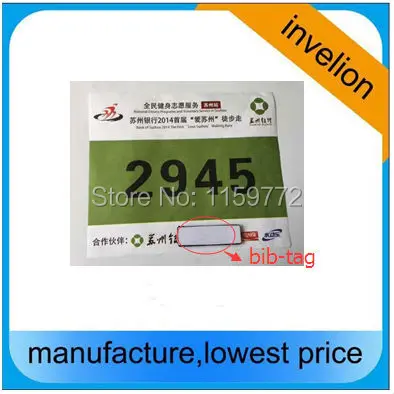 

free sample 840-960MHZ bib tag uhf RFID Dogbone Chip Timing Systems for tracking Marathon or Triathlon sticker to runner number