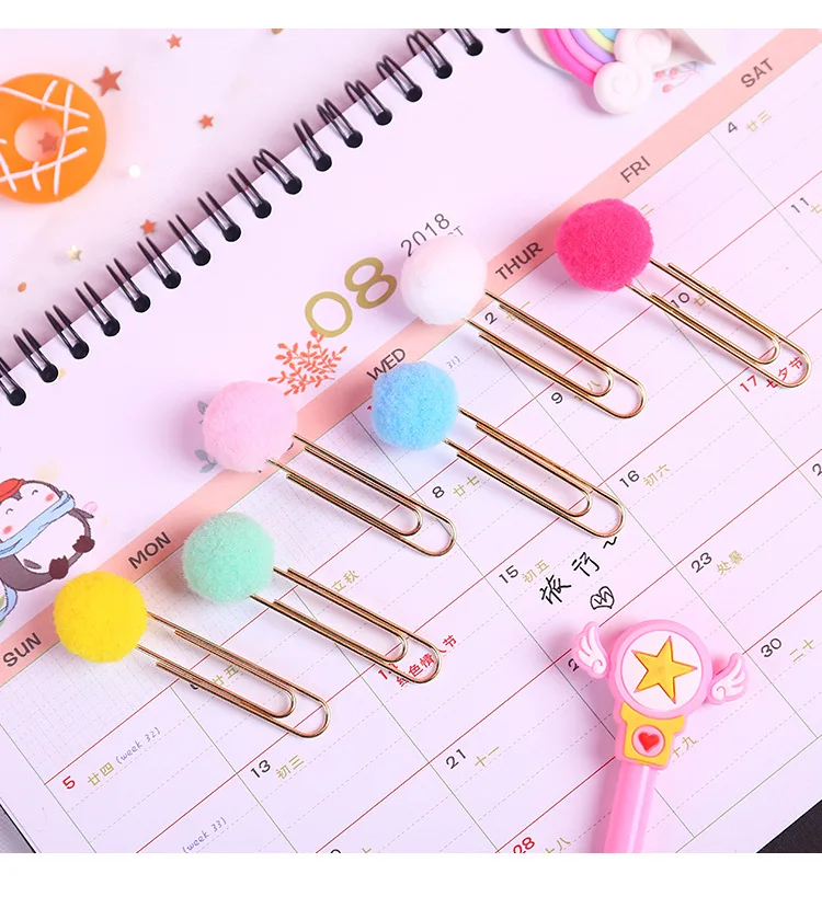 Маленький свежий цветной шарик для волос скрепка для бумаги студенческие заметки декоративный конфетный цвет маленький Pin креативная