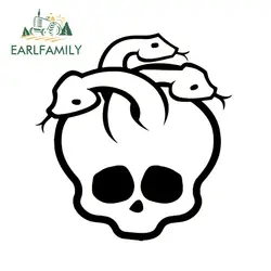 EARLFAMILY 15 см x 14 см мультфильм череп и змея интересный Винил Автомобильный Стайлинг наклейка на машину, мотоцикл наклейки черный/серебристый