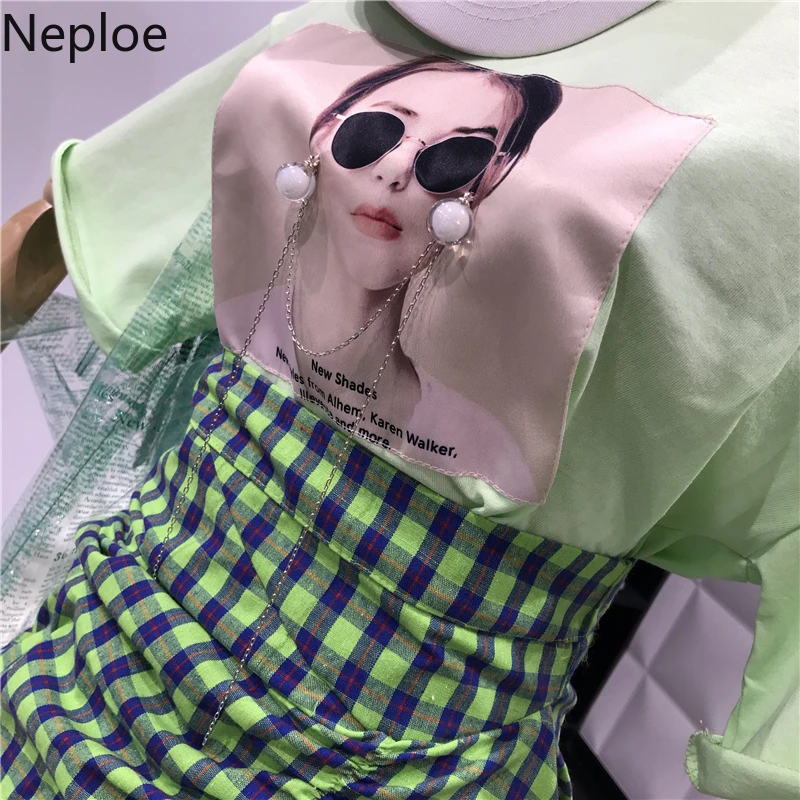 Neploe женские комплекты Лето 2019 рисунок печати o образным вырезом футболки с