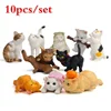 10 Pcs Cat Colorful Creative Landscaping Doll Miniature Garden Miniatures Figurine Home Decor ► Photo 2/6