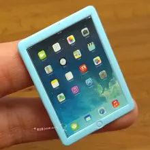 Кукольный домик Миниатюрный 1:12 игрушка Металл синий мини-планшетный ноутбук Длина 3,9 см SPO483