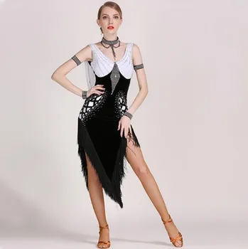 

Sexy Latin Dance Dress Women Performance Costume Competition Fringe Tassel Salsa Modern Tango Cha Cha Latina Luxury Dancing Wear