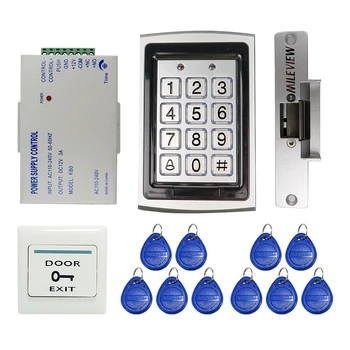 

MILEVIEW DIY RFID Keypad Metal RFID Door Entry Access Control Kit + Electric Door Strike Lock In Stock FREE SHIPPING