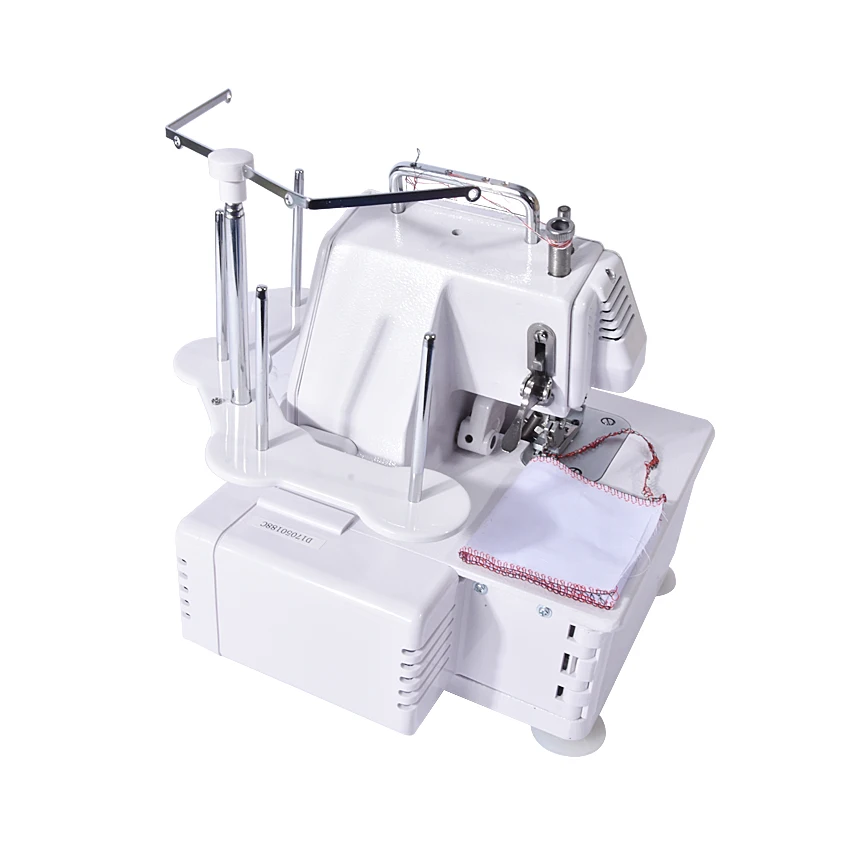 Professical Household Sewing Machine Portable Four-line Overlock Sew Machine With Pedal and Lamp 220V 120W 1200S.P.M