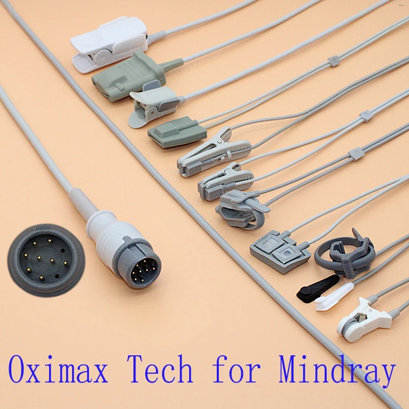 

Compatible Mindray T5 T6 T8 IMEC12 IPM9800 Spo2 sensor cable with OXIMAX TECH for adult/pediatric/child/Neonate/veterinary.