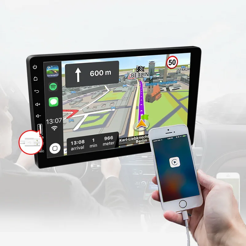 Autoradio car radio for carplay IOS Android rear view camera input MP5 touch screen bluetooth FM 9 inch TF card mirror link
