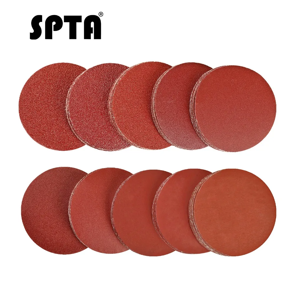 SPTA 100pcs 3 inch Sanding Discs Pad Random Orbit Hook & Loop Kit