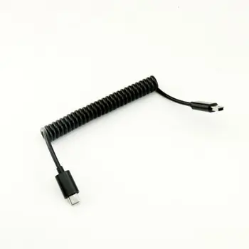 

1pc Micro USB B 5 Pin Male To Mini USB B 5 Pin Male Spiral Coiled Adapter Cable 3FT
