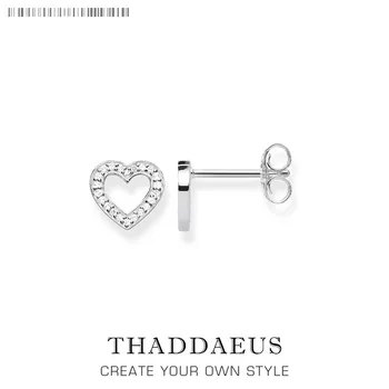 

White CZ Pave Heart Stud Earring,Europe Style Fashion Good Jewerly For Women,2018 Gift In 925 Sterling Silver,Super Deals