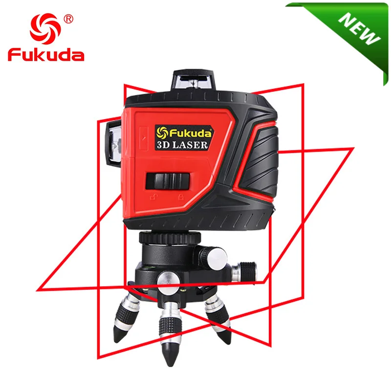 

Fukuda Brand 12Lines 3D MW-93T-3R level laser Self-Leveling 360 Horizontal And Vertical Cross Super Powerful red Laser Beam