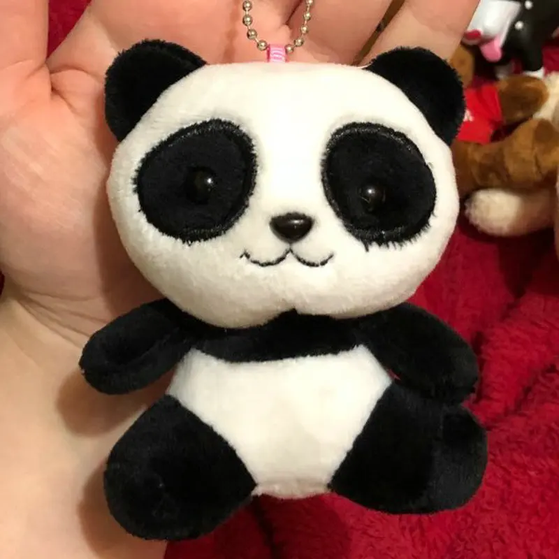 Super Hot New 4colors Key Chain Ring Pendant Plush Toys Lover Panda 10cm Plush Stuffed Toys Wedding Gift Panda Plush Toy Yet Not Vulgar