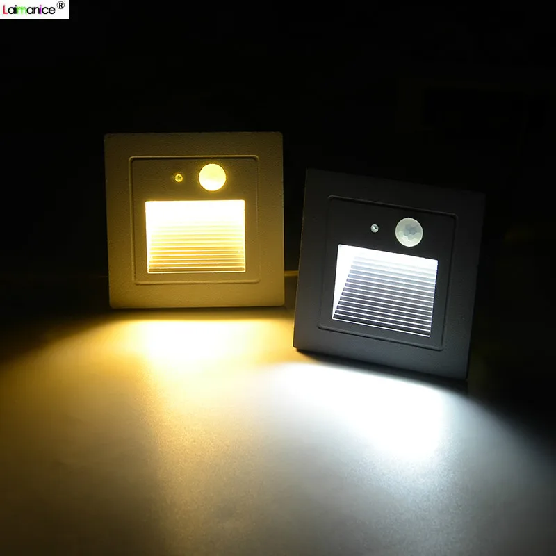 

PIR Motion Sensor Outdoor Led Step Light IP65 Waterproof Embedded Stair Corner Lamp Recessed Sconce Wall Lamp Footlight