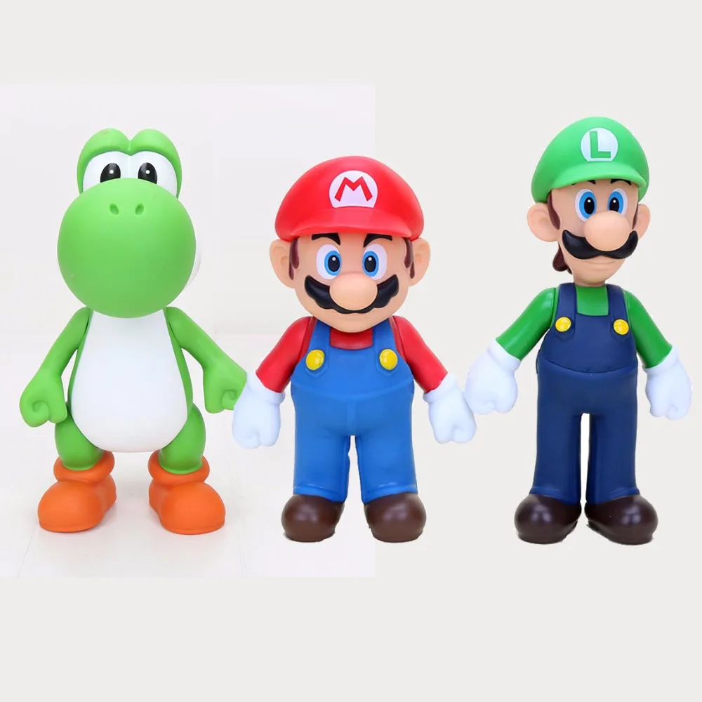3pcs/set 21-24CM Super Mario Bros 3 kinds Yohsi Mario Luigi Peach Princess PVC Action Figure Toy 3pcs/set 21-24CM Super Mario Bros 3 kinds Yohsi Mario Luigi Peach Princess PVC Action Figure Toy