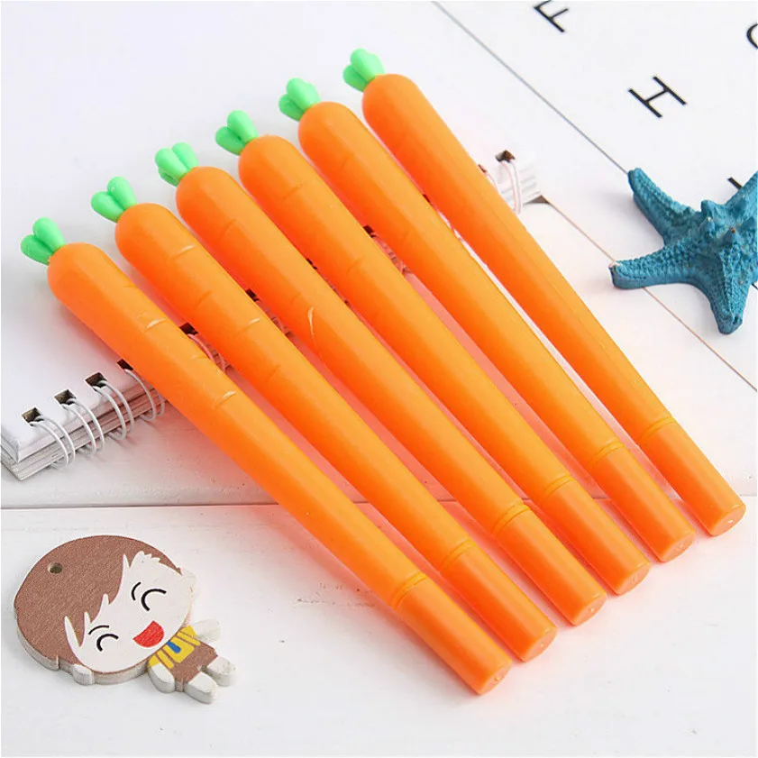 

1pcs Kawaii office ballpoint pen Creative cute Carrot pattern school stationery Supplies Black ink 0.5mm Pen refill