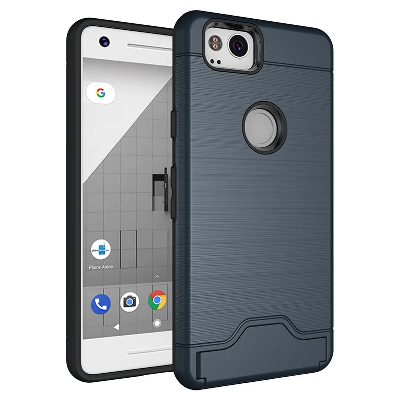 S & J Google Pixel 2 Мода тяжелых защиты с подставкой и карты кармана сотовый телефон