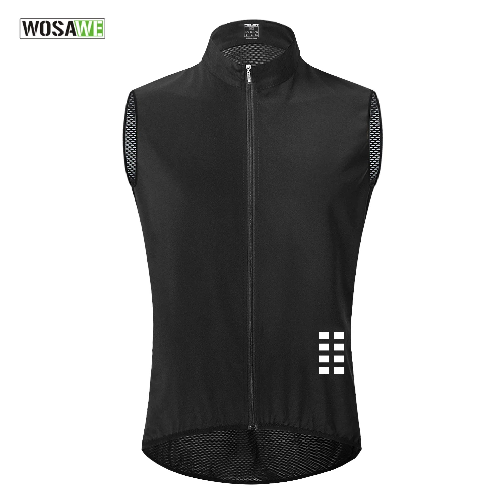 Covalliero Weste WOSAWE Herren Winddichte Fahrradweste  Reflektierend,  MTB, rmellos, Schwarz Mit Reiverschluss (BL205G)
