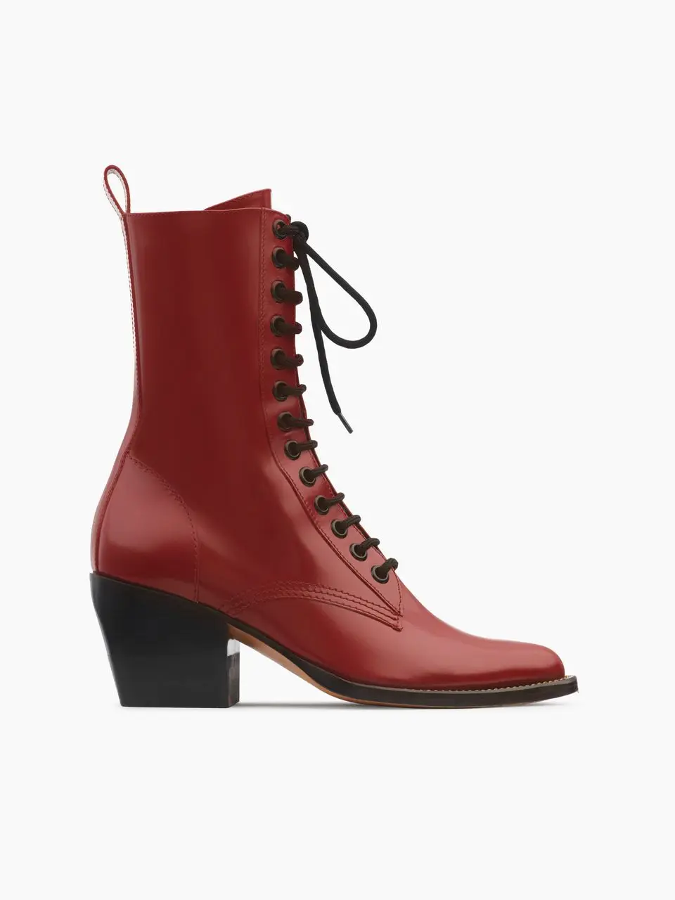 

18 New style model show chunky heels pointed toe cross strap ankle boots genuine leather Riding Martin boots women's thick heels