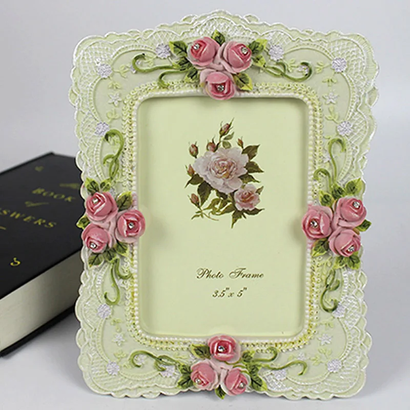 

5 inch resin frame rose painting painted diamond photo studio photo frame