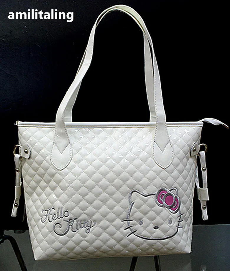 

New Hello kitty Bright White Handbag Shoulder Bag Purse CC-18w