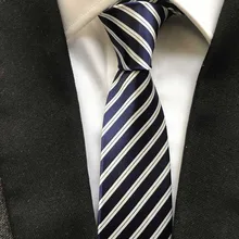 Дизайн 5 см облегающий узкий галстук темно-синий с белыми диагональными полосками