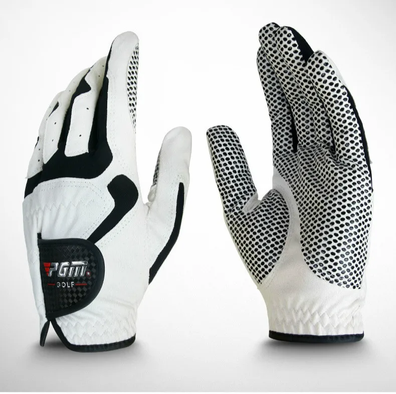 Мужские перчатки для гольфа микроволокно мягкая левая рука анти-скольжение Нескользящие частицы дышащие перчатки для гольфа