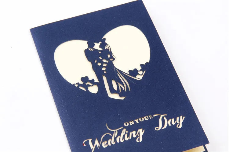  New Arrival Sweet Heart 3D Wedding Decorations Wedding Card folding Type Wedding Invitation Card - 32775679735