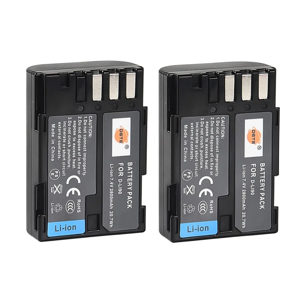 

DSTE 2PCS D-LI90 d-li90 li-ion Battery for Pentax K-7 K-7D K-5 K-52 645D K5IIS K5II K01 K3 Camera