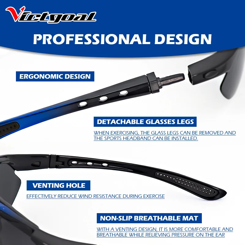 VICTGOAL, поляризационные солнцезащитные очки для велоспорта, мужские, женские, велосипедные спортивные очки, очки для рыбалки, бега, велосипеда, 5 линз, очки UV400