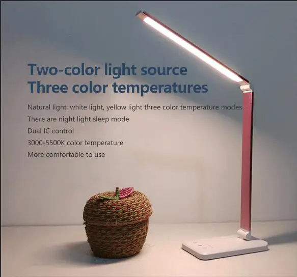 LAOPAO 52 шт. светодиодный настольный светильник 5 цветов x5 Dimable уровень сенсорный USB заряжаемый для чтения защита глаз с таймером Настольный светильник ночник - Цвет корпуса: Красный