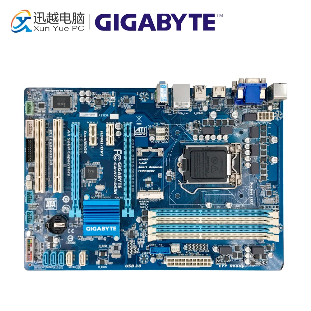 

Gigabyte GA-H77-DS3H Desktop Motherboard H77-DS3H H77 LGA 1155 i3 i5 i7 DDR3 32G SATA3 ATX