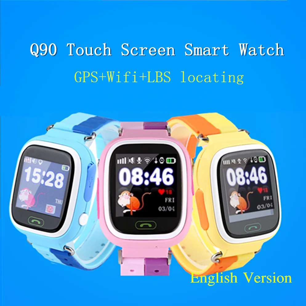 

GPS Q90 Touch Screen WIFI Positioning Smart Watch Children SOS Call Location Finder Device Anti Lost Reminder Baby Kids Watches