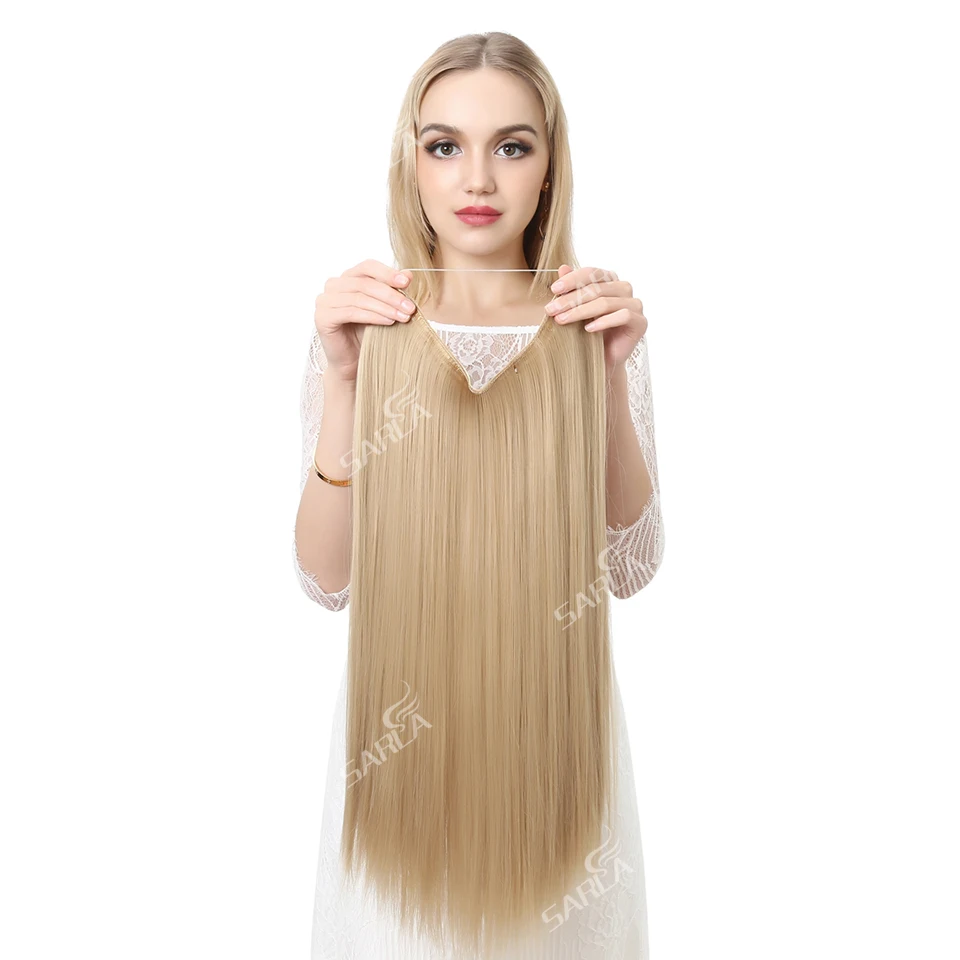 Hair Extension Wire Halo Invisible Ombre Straight 22\ Hair Extension Wire Halo Invisible Ombre Straight 22\