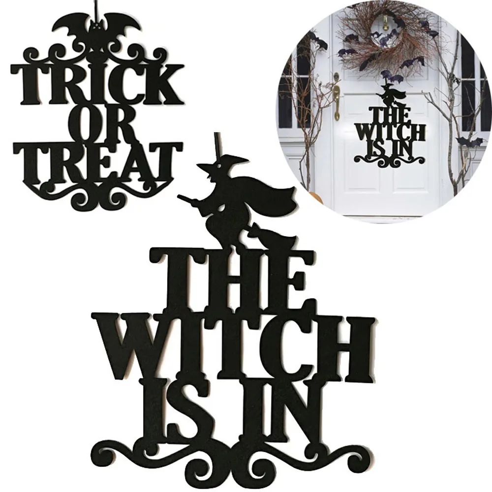 

The Witch Is In Halloween Hanging Sign Door Hanging Halloween Decoration 2020 Hallowen Door Party Decor Hanging Props for Home