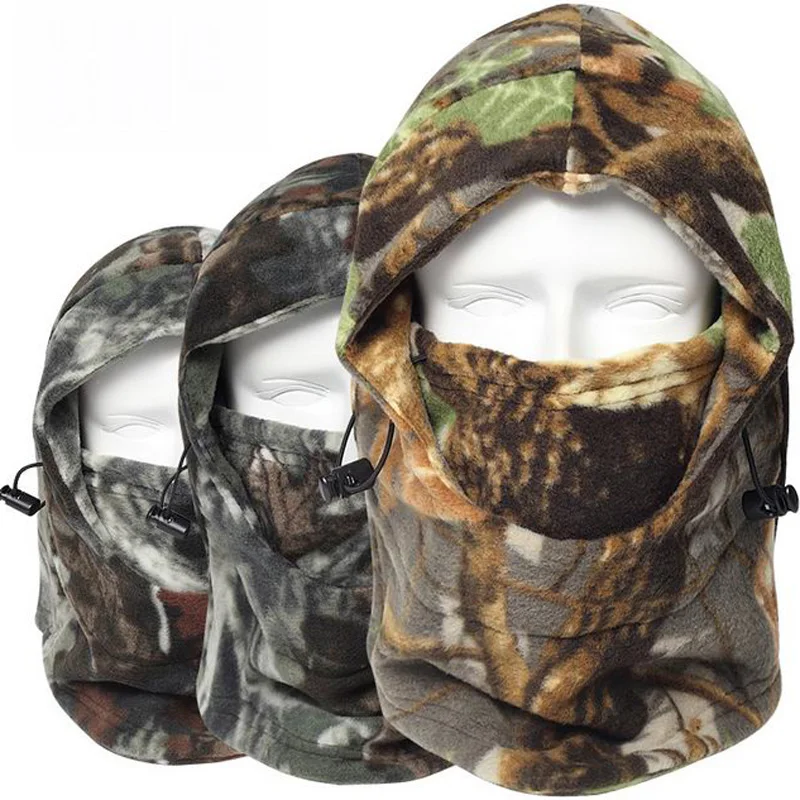 Winter Warmer Fleece Camouflage Cap Balaclava Outdoor Trekking Riding