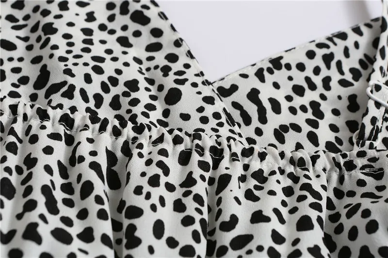 v neck print A-Line dress09