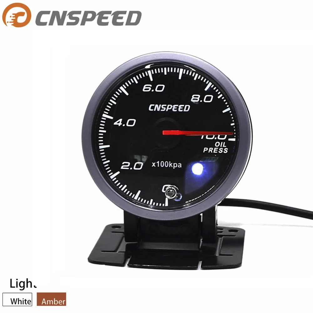 CNSPEED 60MM Car Oil Pressure Gauges 0 10 BAR Oil Pressure Sensor With