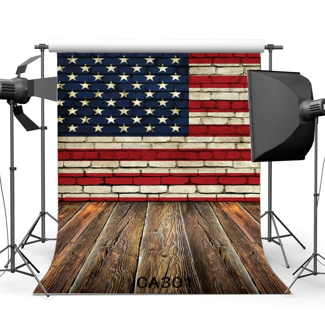 

Seamless Photography Backdrops American Flag & Stars and Stripes Pattern Brick Wall Nostalgia Wooden Photo Backgrounds