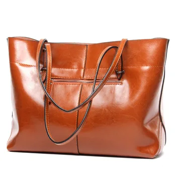 

L4002 Wholesale 2017 New European and American Leather Shoulder Bag Leather Shopping Bag Simple and Practical Ladies Handbag