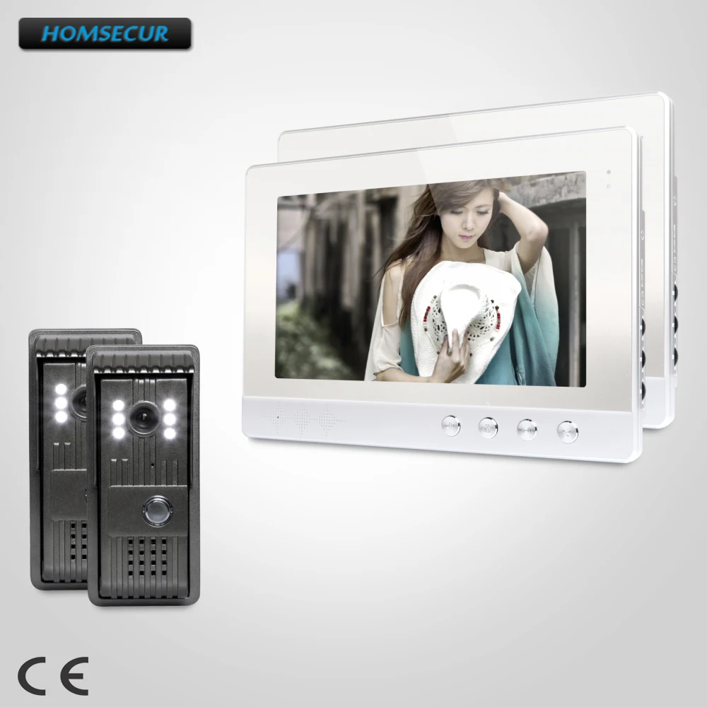 HOMSECUR 10,1 дюйма Свободные Руки Видеодомофон Система Внутренний Монитор Аудио Домофон  XC003 + XM101-S