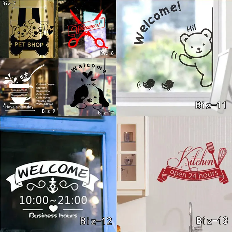 

Free WiFi and Welcome Vinyl Sticker Decal Sign For Door and Shop Excellent Quality Store Glass Window Wallpaper Home Decor