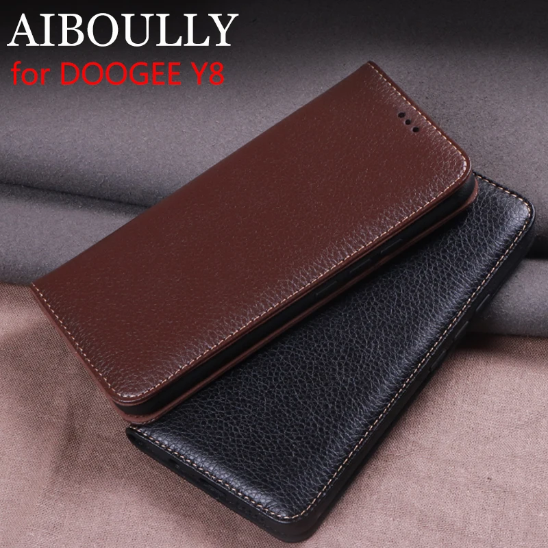 

AIBOULLY For DOOGEE Y8 Case Soft Silicone Back Flip Leather Cover Original For DOOGEE Y8 Case Hard Fundas Phone Bag Capas