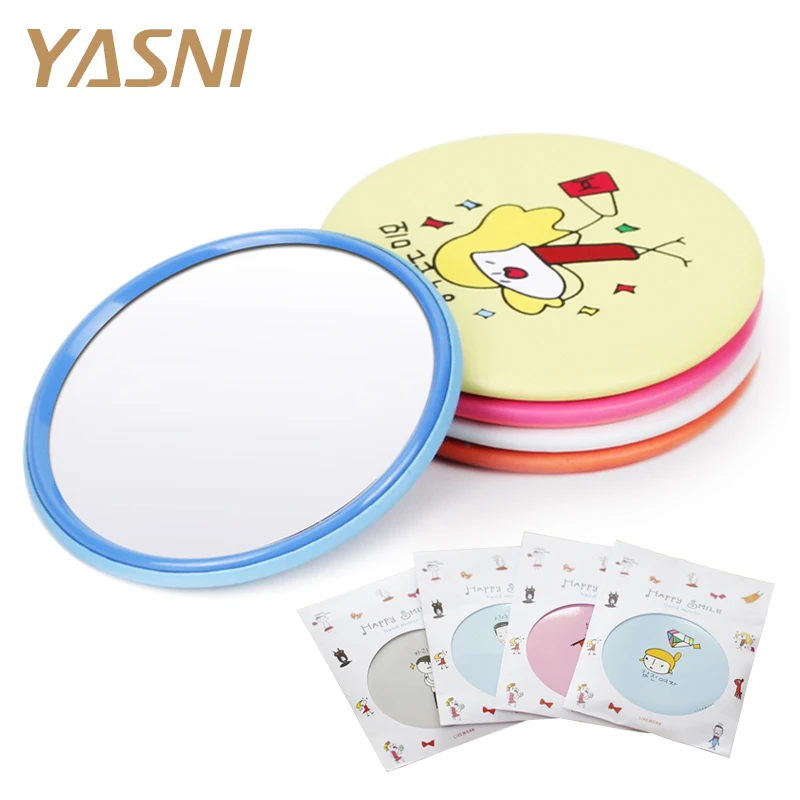 Colorful Pocket Makeup Mirrors Sweet Cartoon Cosmetic Mini Mirror Girl