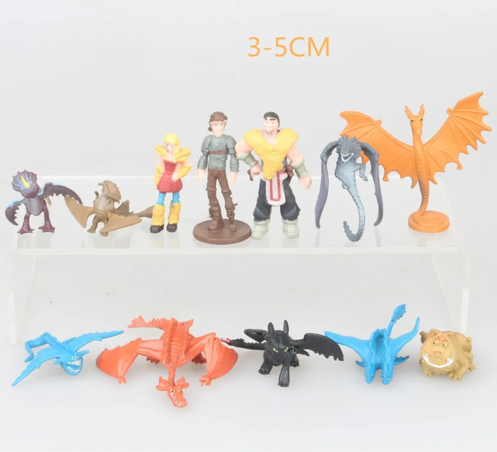 13pcs/lot How To Train Your Dragon 3 PVC Figure Toys Hiccup Toothless Skull Gronckle Deadly Nadder Night Dragon Figures Fury