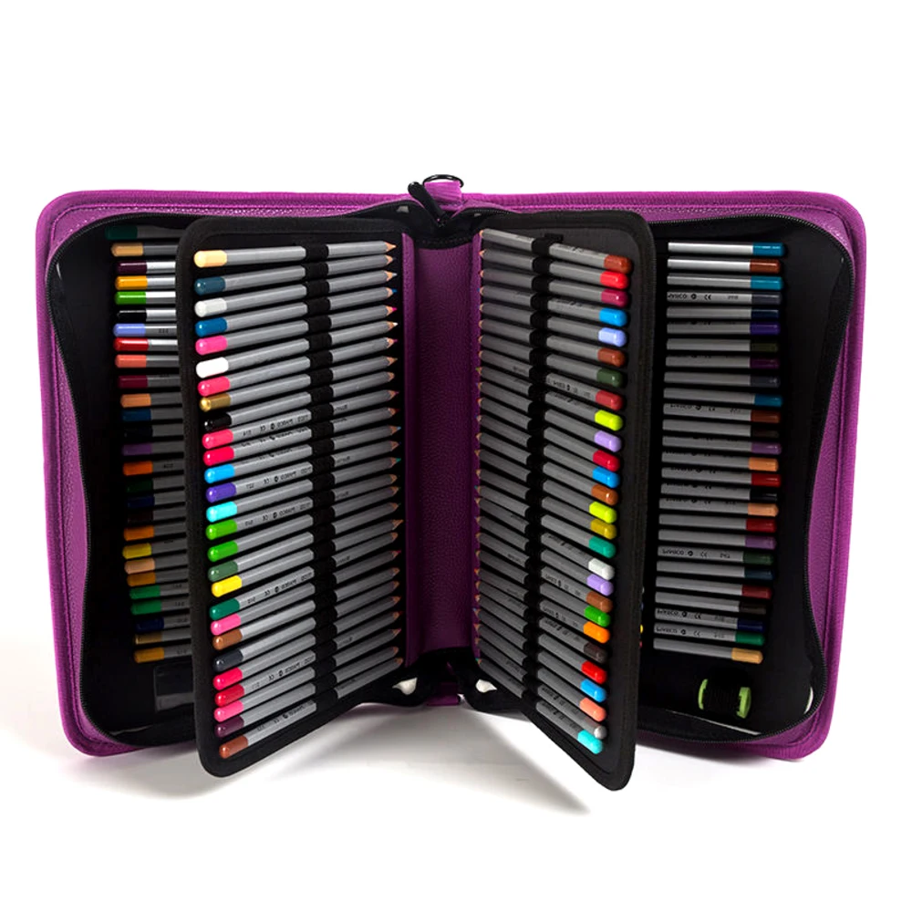 

160 Holes Painting Pencil Case 4 layers High Capacity Multifunction Sketch High-end Elastic band Brush HOT